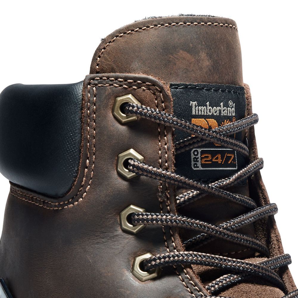 Timberland Mens Pro Boots Direct Attach 6\" Soft Toe - Brown - India IR6342059